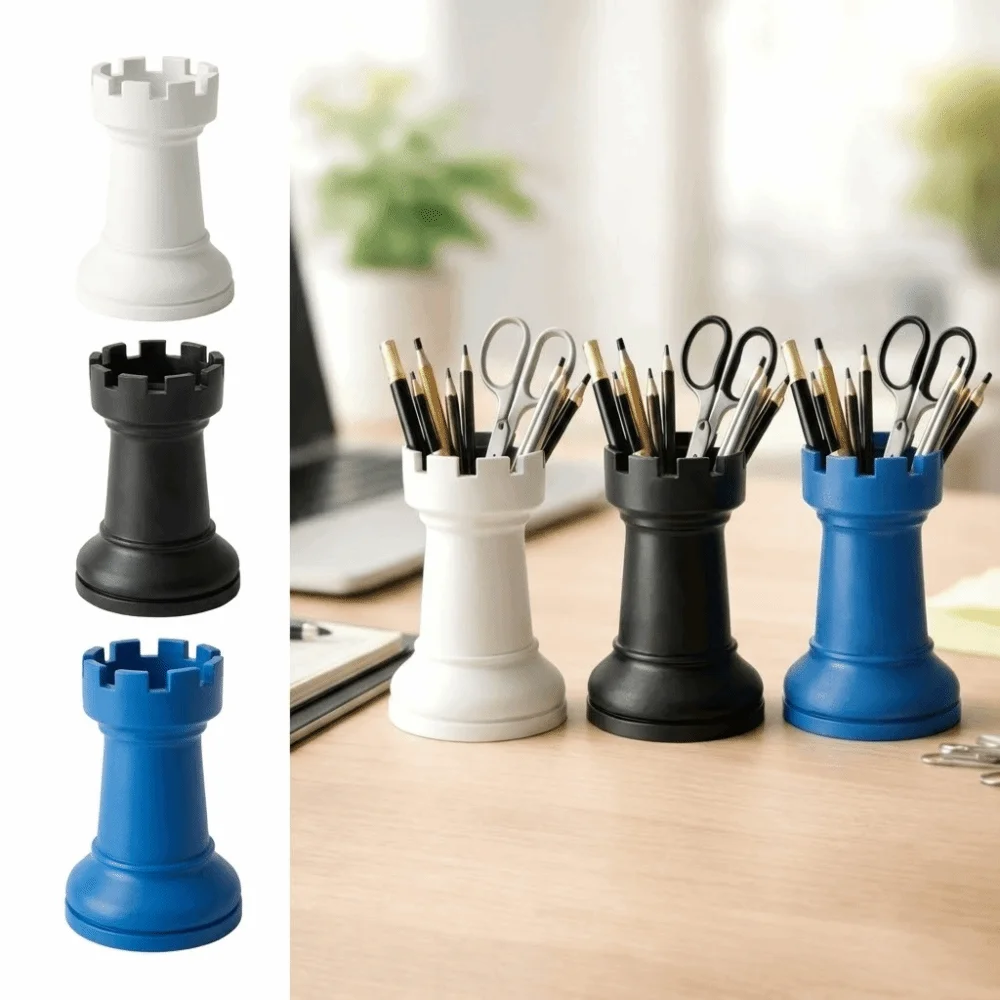 Storage Plastic Chess-Themed Pen Holder Portable Multi-function Desk Storage Creative Pencil Storage Box School