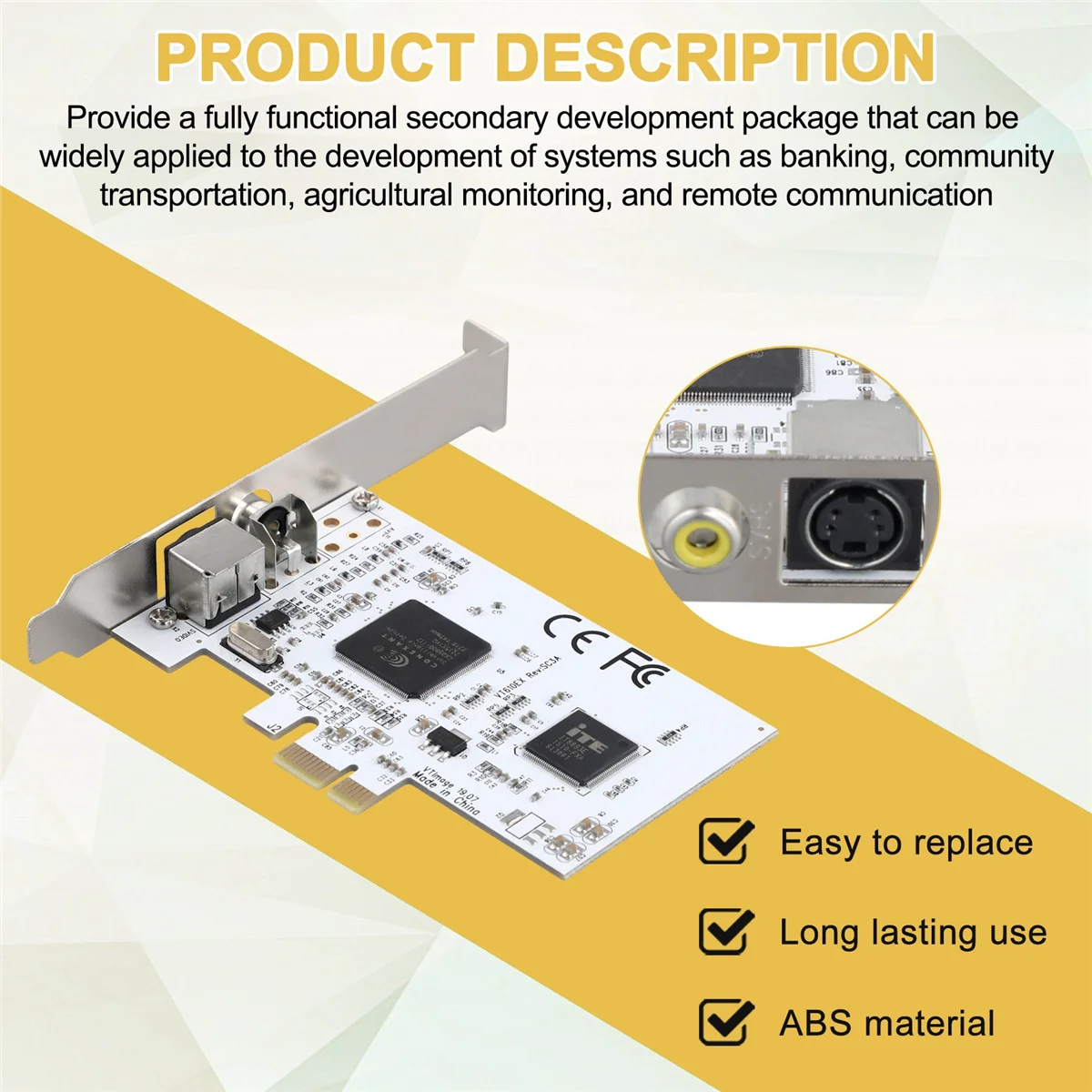 New PCIE Expansion Card PCIE to AV Surveillance HD 640X480 Resolution Video Capture Card Image Capture Card