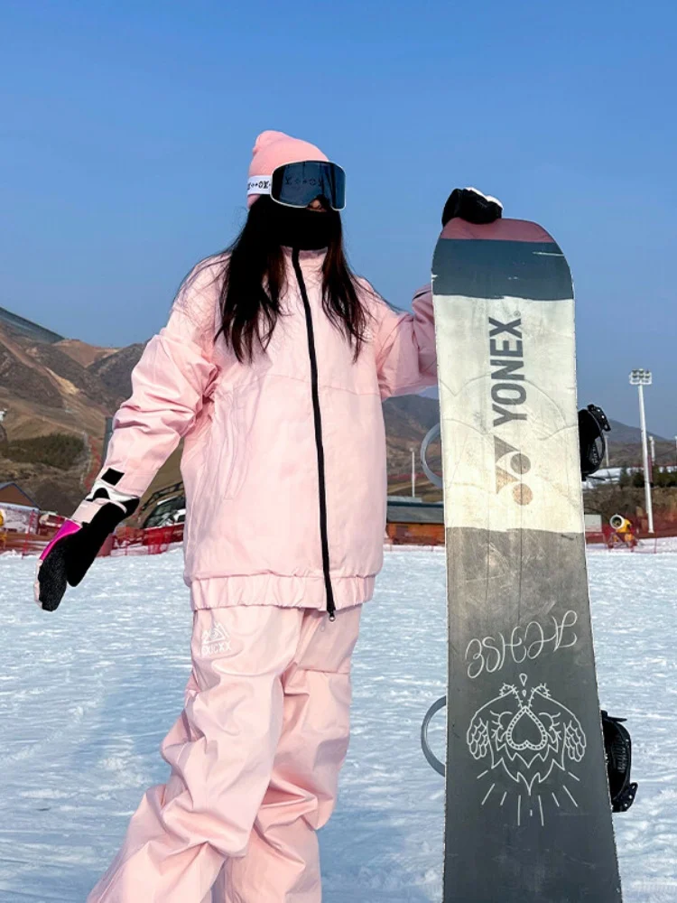 

Мужской комплект для сноубординга: зимняя ветрозащитная одежда для горного туризма, парные хлопковые куртки свободного кроя с длинными рукавами