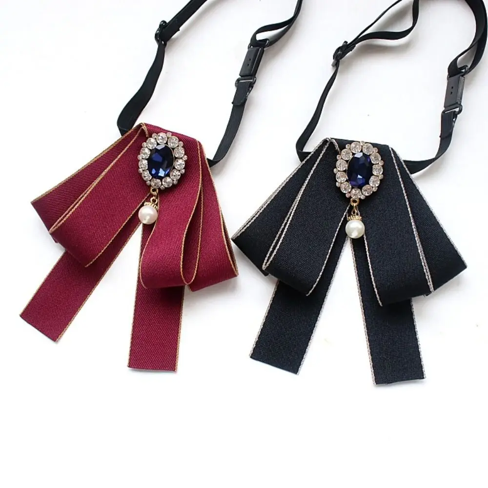 New Polyester Collar Flower Adjustable British Style Ribbon Bow College Ribbon Bowtie Men