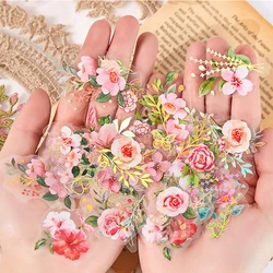 40Pcs/Bag Aesthetic Flower Stickers Pack Fresh Plant Hand Account DIY Material Decorative Stationery Stickers