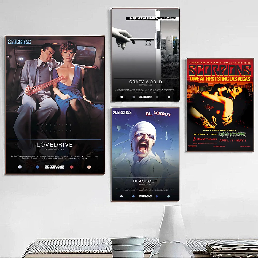Scorpions Blackout Album Classic Music Comeblack Lovedrive Poster Print Wall Art Pictures Canvas Painting Room Home Decor Gift