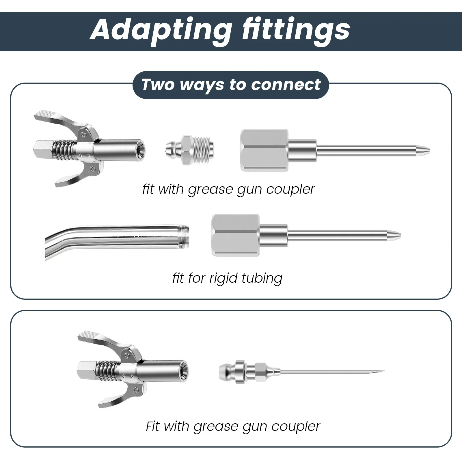 10PCS Grease Syringe Needle Lubricating Coupler Adapter Nozzle Grease Tool for Car Tractor Ship Grease Coupler Fitting Tool