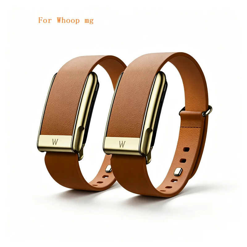 Suitable for Whoop5.0 watch head layer cowhide wristband, business high-end feeling, small waist, mg replacement leather wristba