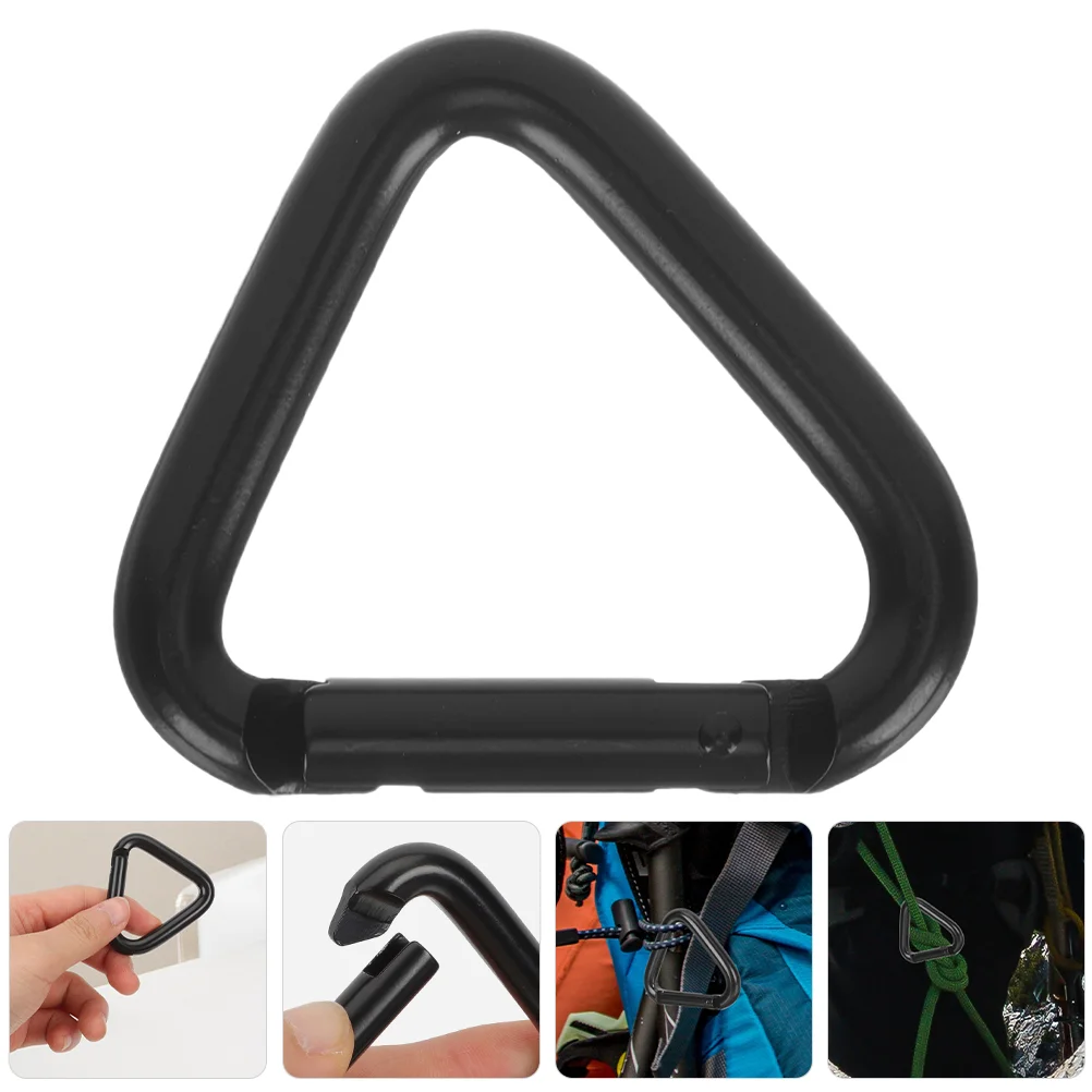 4 Pcs Carabiner Small Clip Big Triangle 500X450X080CM Hook Heavy Duty Carabiners Black Large Samll Metal