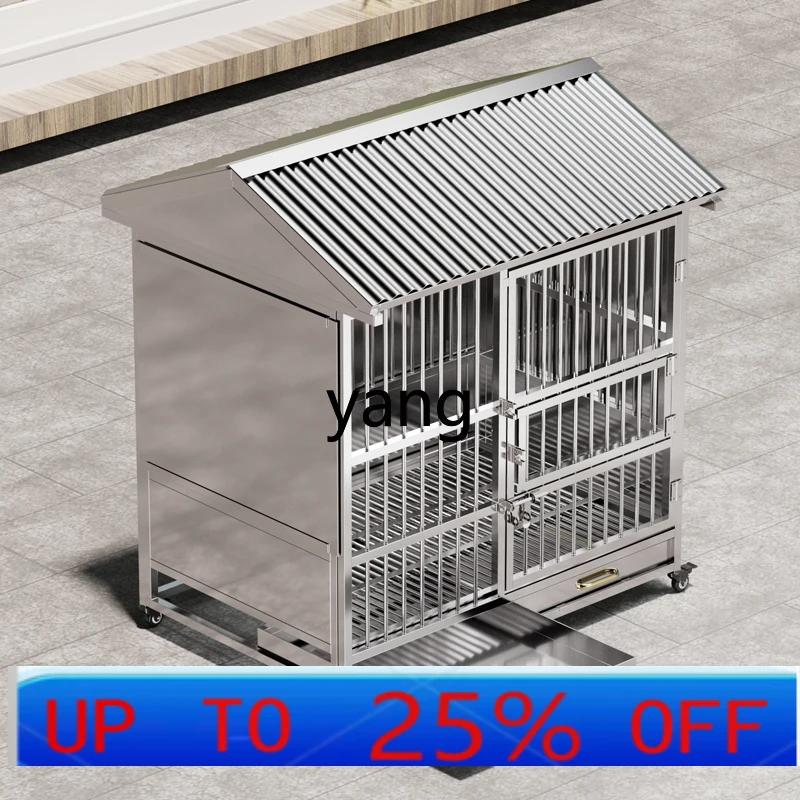 

LH Outdoor Stainless Steel Dog Cage Outdoor Rainproof Kennel Thickened Dog Cage