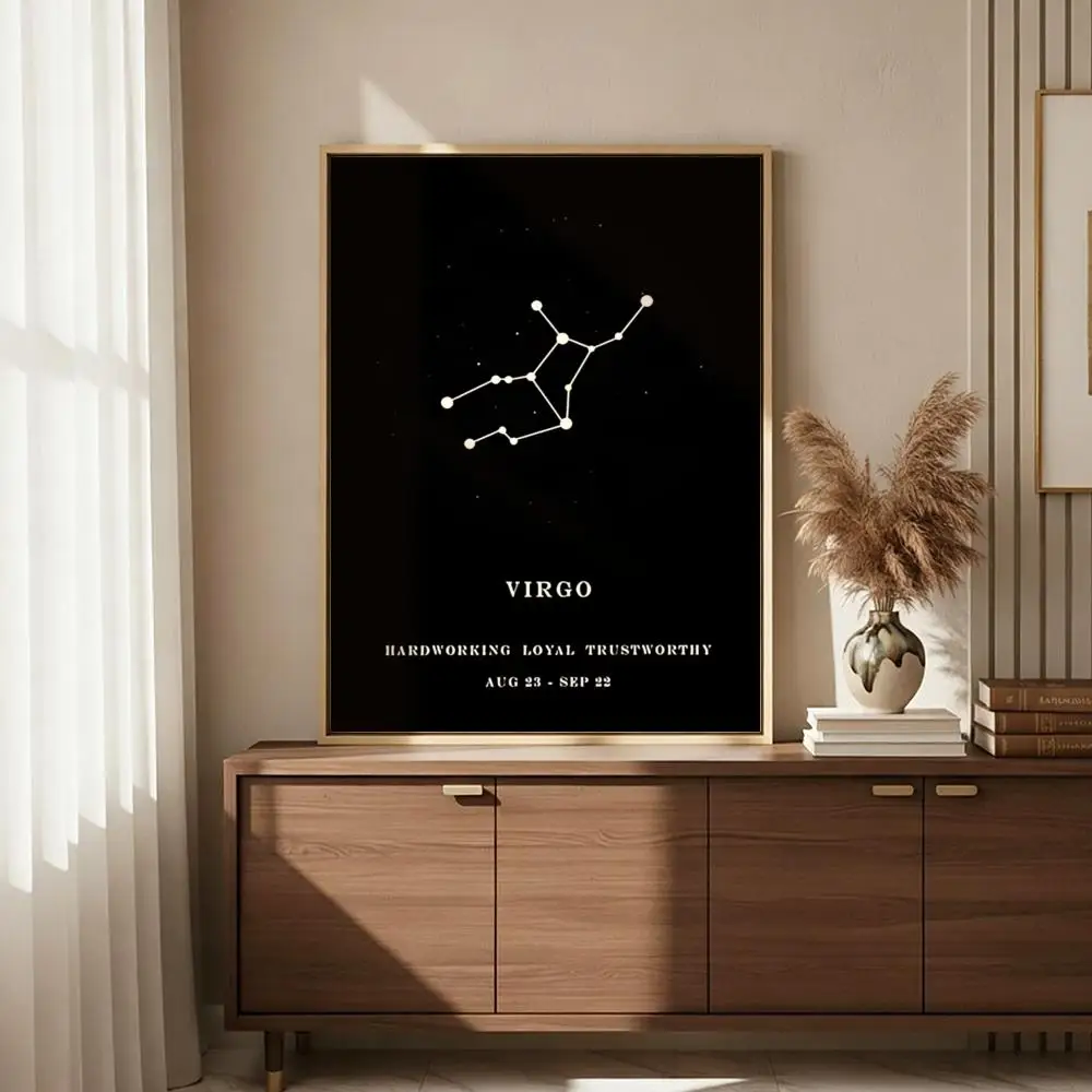 The Twelve Zodiac Signs Painting Calligraphy Modern Abstract Canvas Art Poster Aesthetic Trendy Living Room Home Decor