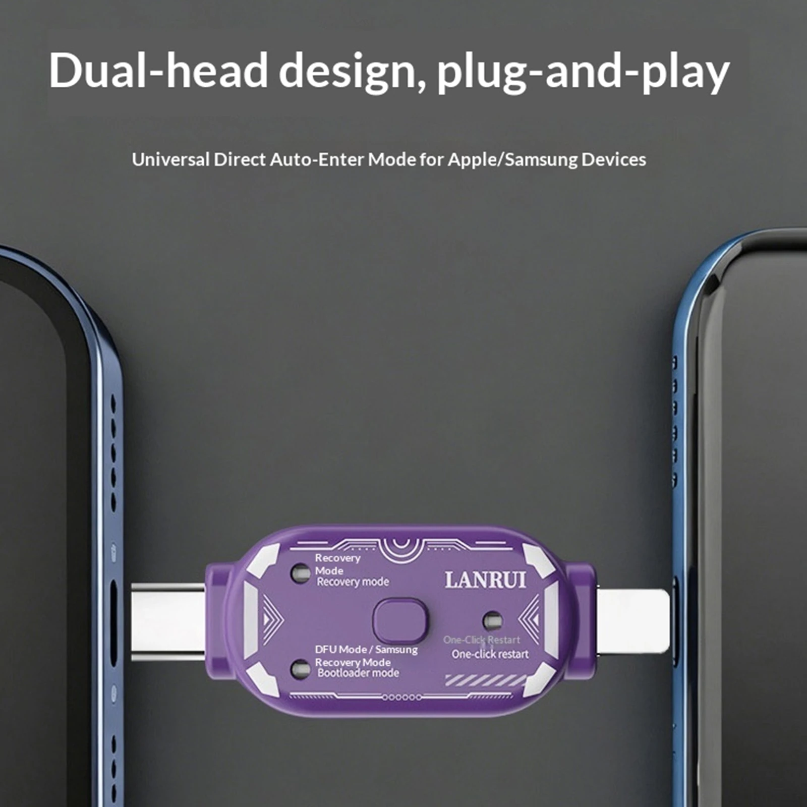 DFU Recovery Mode Box Engineering Tool for for for for for iPhone for 1-Click Restart Auto Detect No Disassembly Dual Head