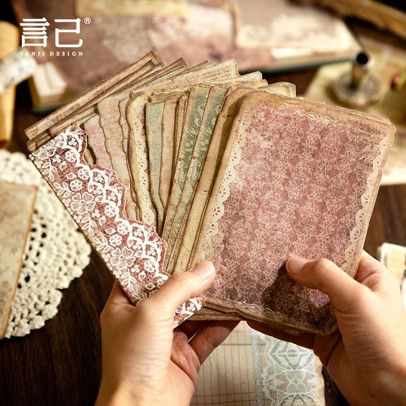 50 pcs Retro - Style Yellowed Paper for DIY Handmade Journal Decoration