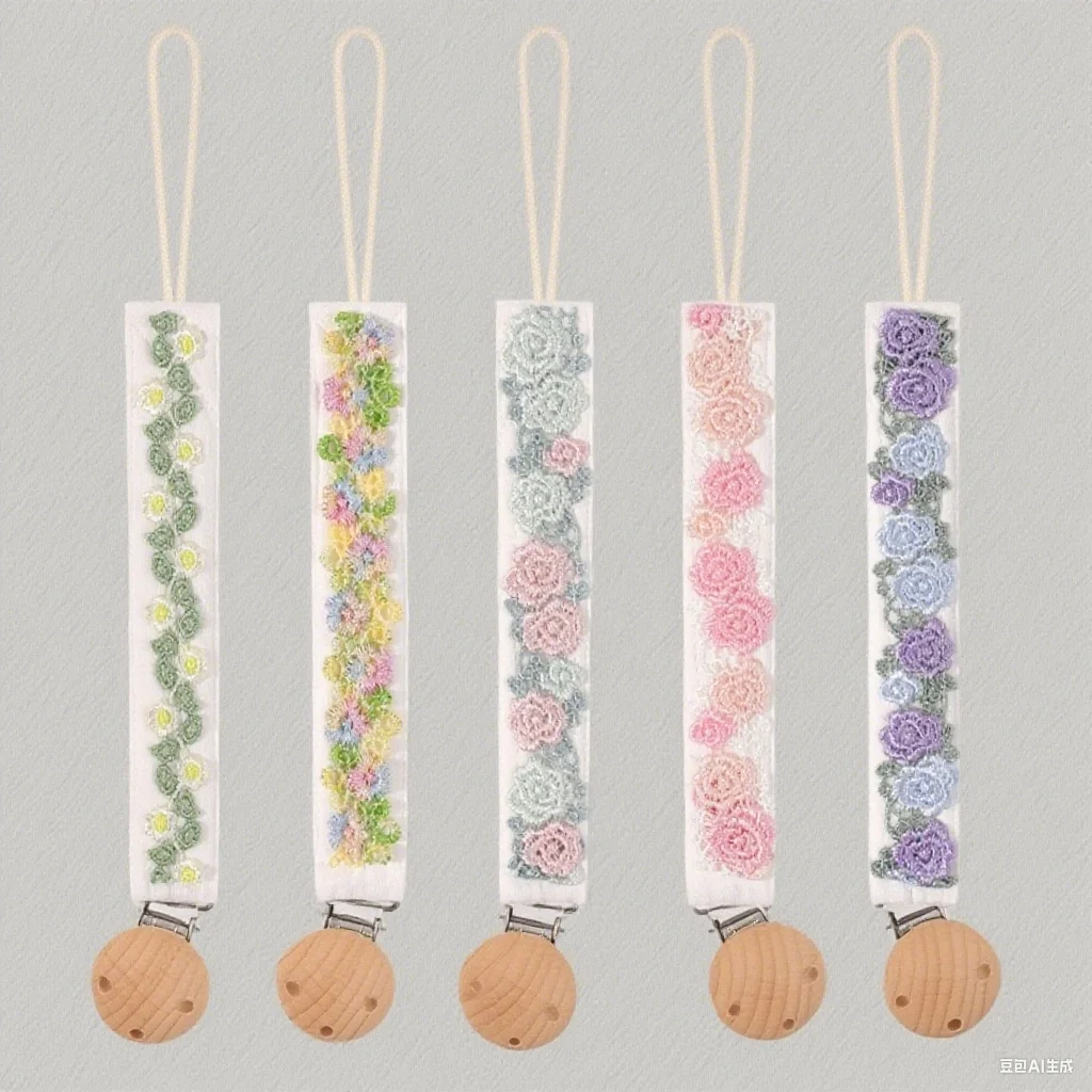 QX2D Travel Baby Pacifier Clip Chain Newborns Teether Soothing Toy Strap Lanyard