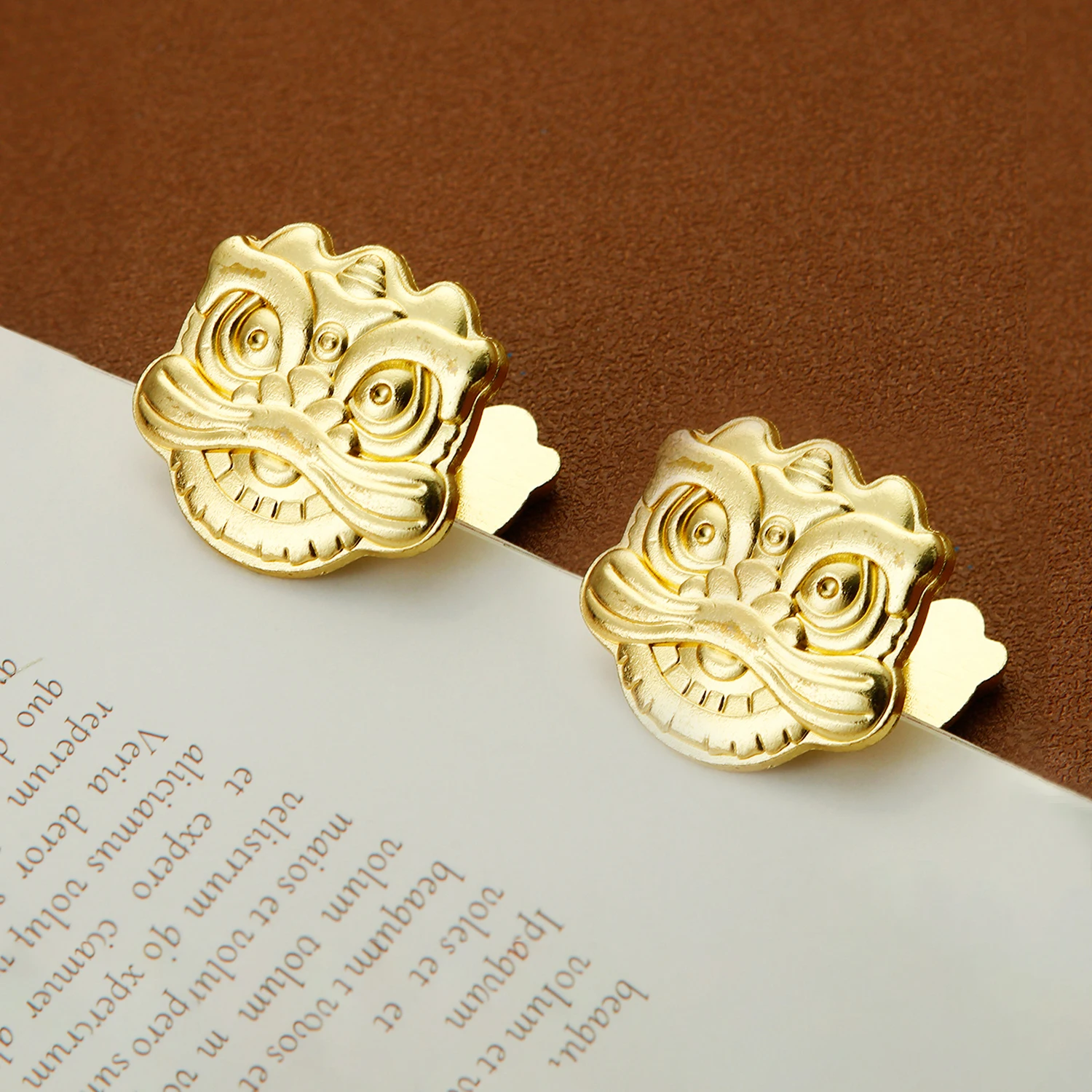 Metal Chinese Lion Shaped Binder Clips Bill Binder Clip Foldback Notes Letter File Paper Clip Binding Securing Clip Stationery