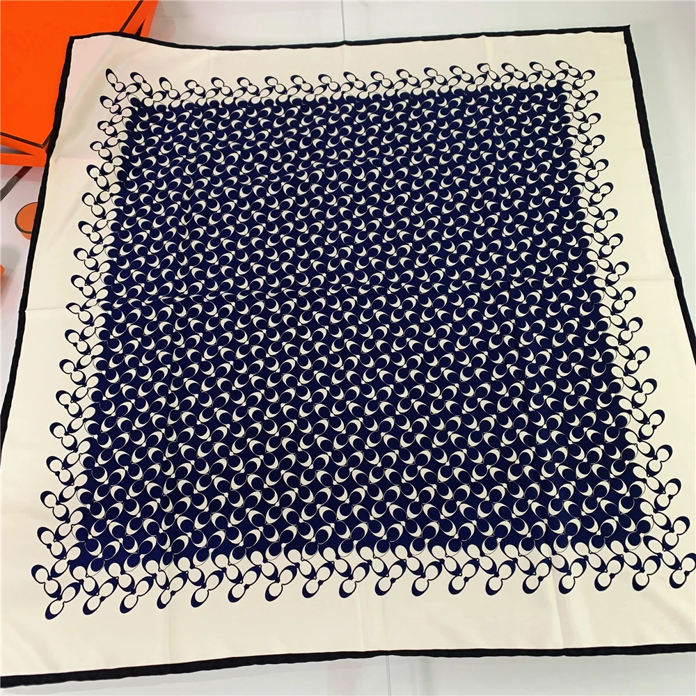 

2023 Manual Hand Rolled Twill Silk Scarf Women Ripple Print Curled Square Scarves Wraps Echarpe Foulards Femme Bandana Hijab