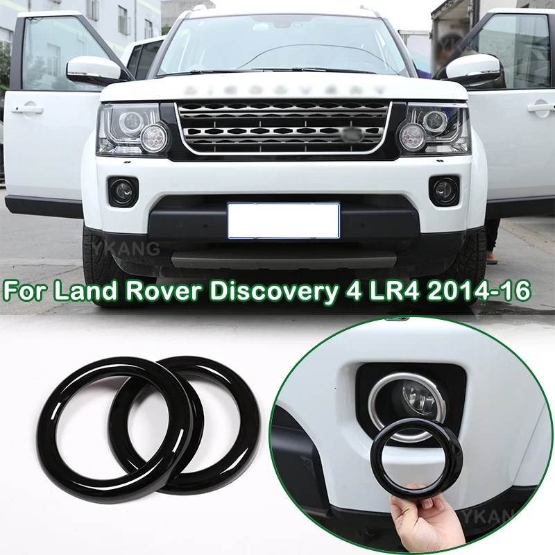 

For Land Rover Discovery 4 LR4 2014-2016 ABS Glossy Black Car Head Front Fog Lamp Frame Cover Trim Car Exterior Accessories