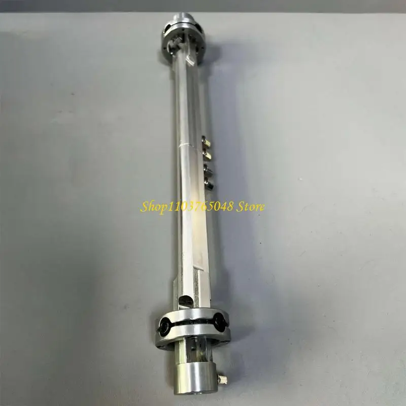 R53E Drum Pedal Linking Rod Replacement for Rehearsal Rooms, Silver Metal Linkage Part with 37.5 Overall Length for Double