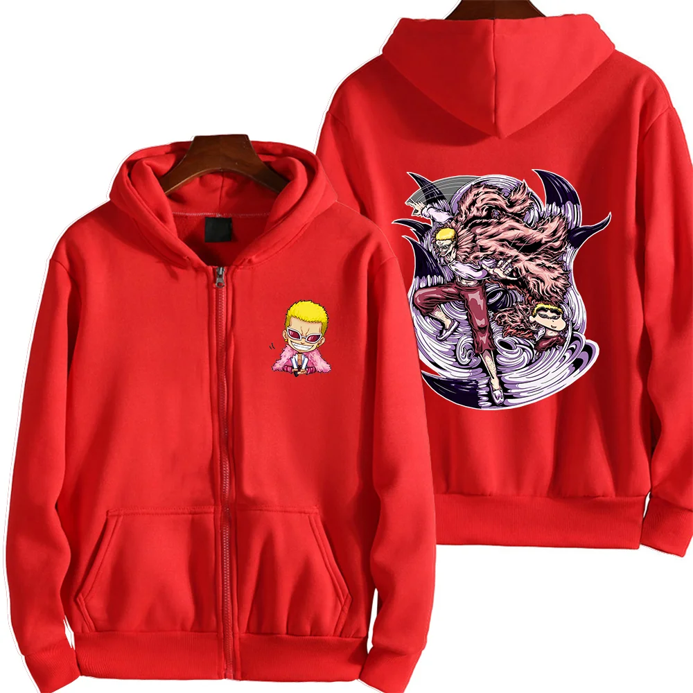 Anime ONE PIECE Hoodies Doflamingo casual men's and women's pullover role-playing clothing autumn and winter street Hoodies