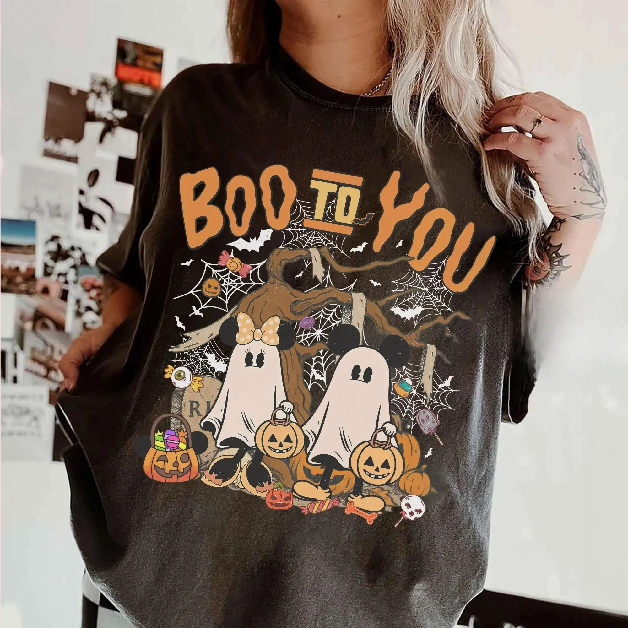 

Хэллоуин Призрак Тыква Летучая Мышь Бу Принт Графические Футболки Мужчины Женщины Повседневная Футболка С Короткими Рукавами Хлопковые Топы Летняя Одежда Y2k