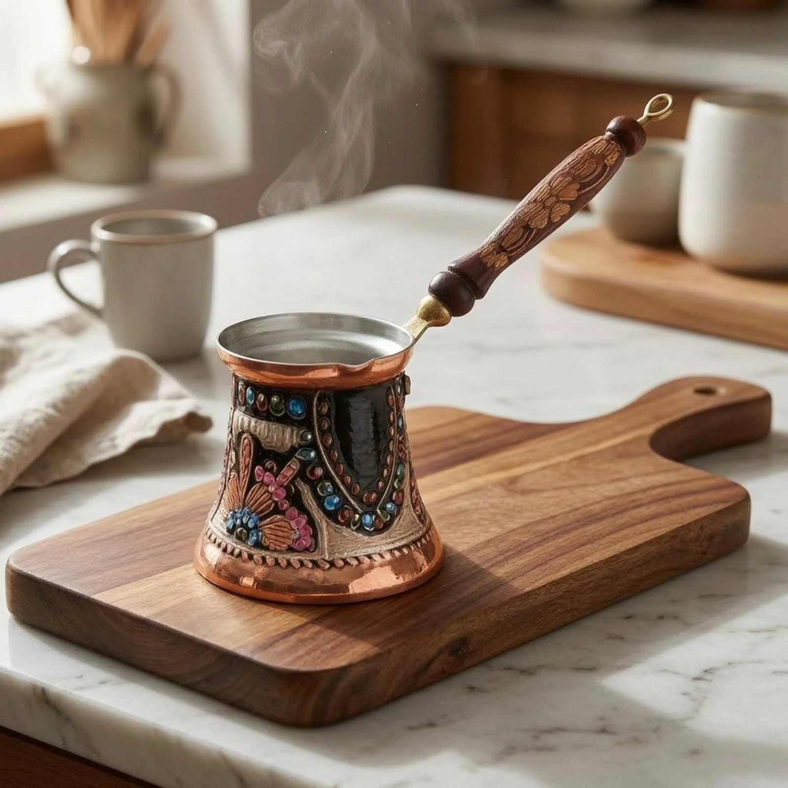 Turkish Coffee Pot Handmade Copper Coffee Pot view 3