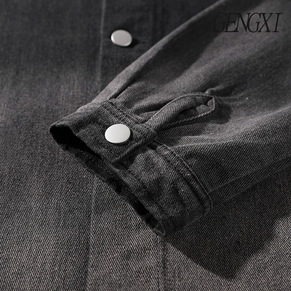 الخريف/الشتاء وصول جديد غسلها التدرج تصميم الياقات الدنيم سترة اليابانية الرجعية الرجال واحدة الصدر قميص سترة