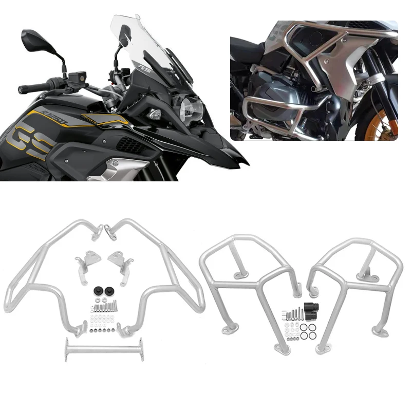 

For BMW R 1250 GS R1250GS LC 2019-2023 Motorcycle Bumper Upper&Lower Engine Guard Highway Freeway Crash Bar Fuel Tank Protector