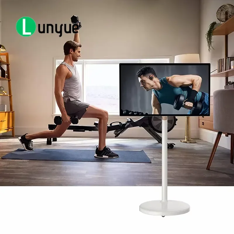 32 Inch Flexible Screen with Swivel Wheels Horizontal Vertical Rotation Wireless Projection Mobile Display for Home Office