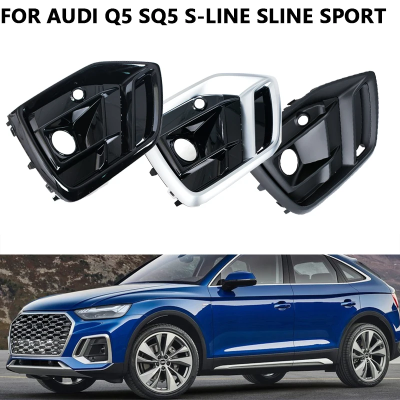

Для Audi Q5 SQ5 S-Line Sline Sport 2021 2022 2023: Накладка на передний бампер с отверстием для ACC, рамка противотуманной фары, решетка 80G807679Q3Q7