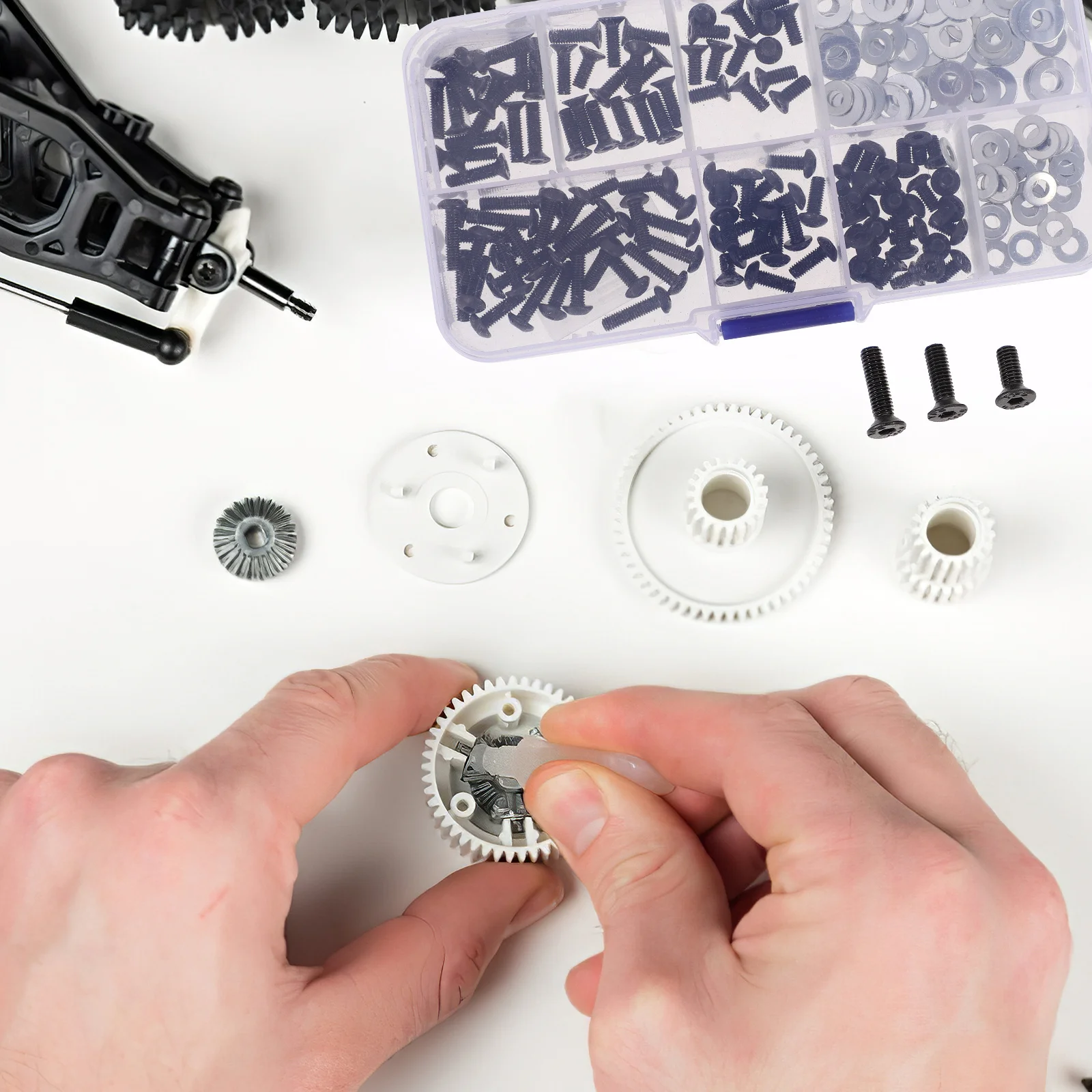 

1Set Remote Control Car Screw Set Assorted Flat and Round Head Screws with Gaskets Heavy-Duty Rust-Resistant Iron Material