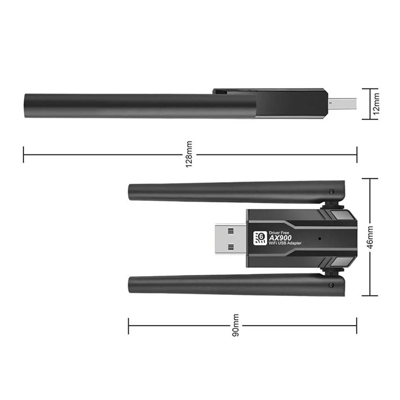 900mbps usb wifi 6 adaptador wifi 5dbi antena de alto ganho banda dupla 2.4/5ghz wlan transmissor receptor para computador portátil tablet