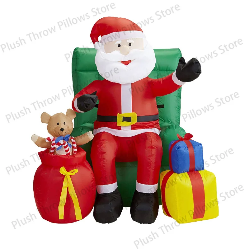 يوم عيد الميلاد نفخ سانتا ثلج نشاط ديكور فناء مع أضواء