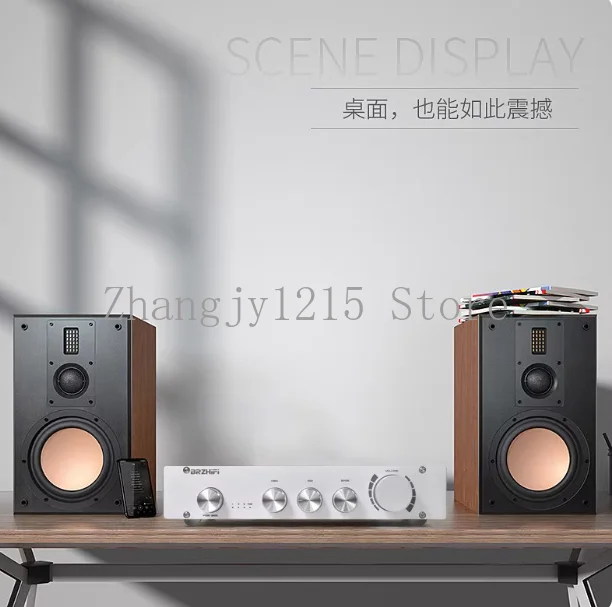 Pure Class A 2.0/2.1 Channel Preamplifier High Bass Adjustable Bluetooth 5.0 Decoding Amplifier Aluminum Black / Silver
