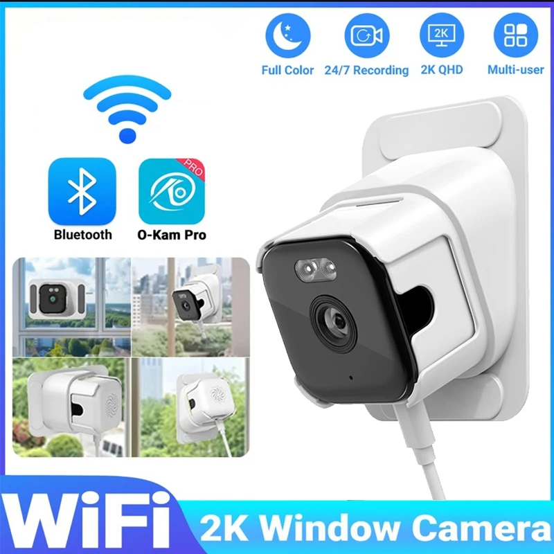2.4/5GHz WiFi Window Camera 3MP Full Color Night Vision Indoor Security Cam, Through Window Surveillance Replace Outdoor Camera