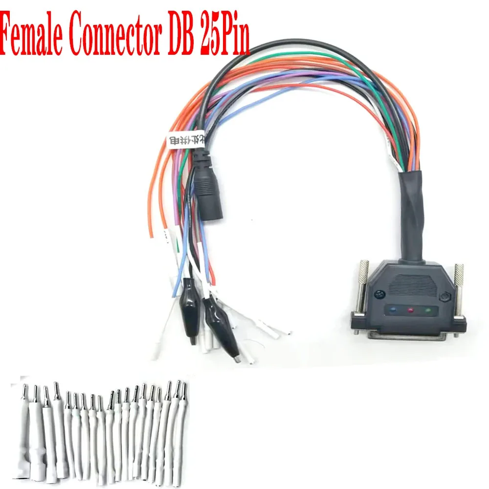 ODB2 Cable Female Connector DB 25pin for Universal J2534 VCI R & W Pin Bo-ot Reset Switch Ben-ch Cable ECU Bench Pinout Cables