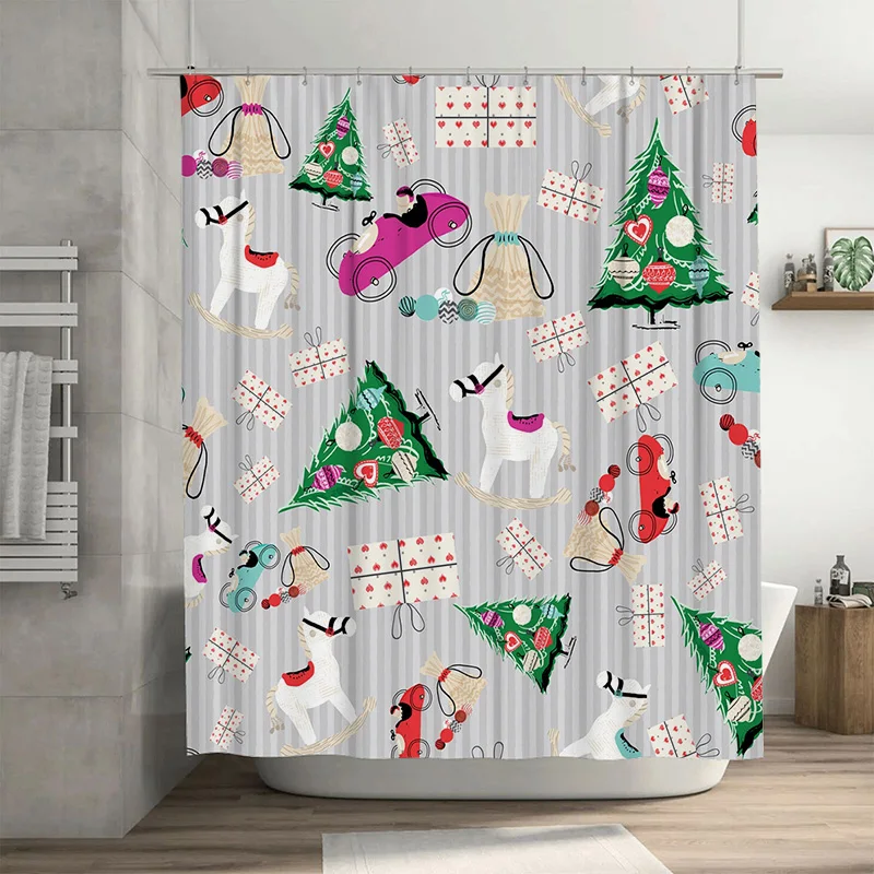 

TU Shower Curtain Waterproof Floral Pattern Bathroom Decor Set Vintage Farmhouse Rustic Home Textile Washable Liner