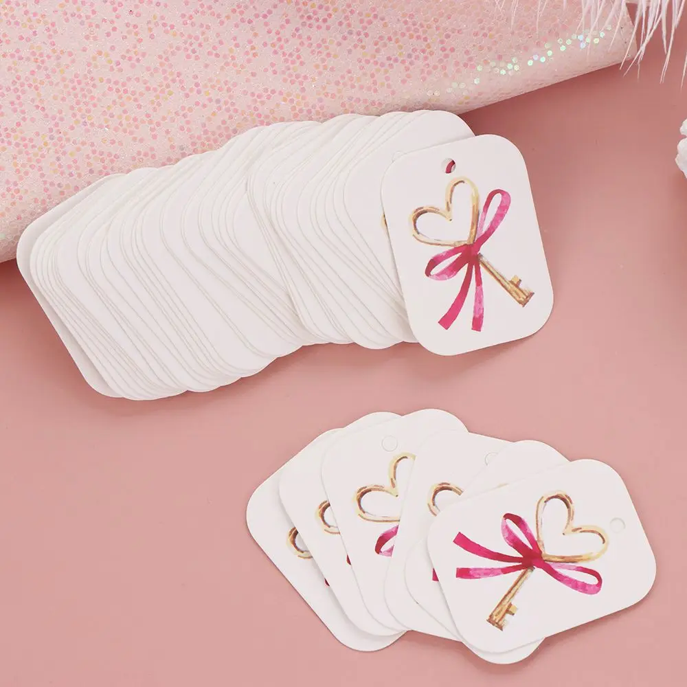 50PCS Party Cards Wrapping Supplies Kraft Paper Garment Hang Tags Valentine's Day Label Paper Labels Kraft Tag
