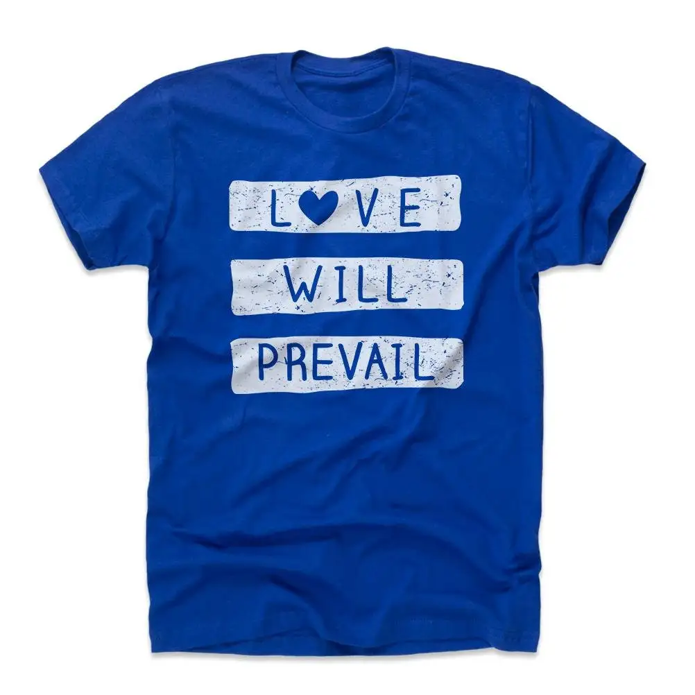 Motivational Men's Cotton T Shirt Inspirational Lifestyles Love Will Prevail WHT