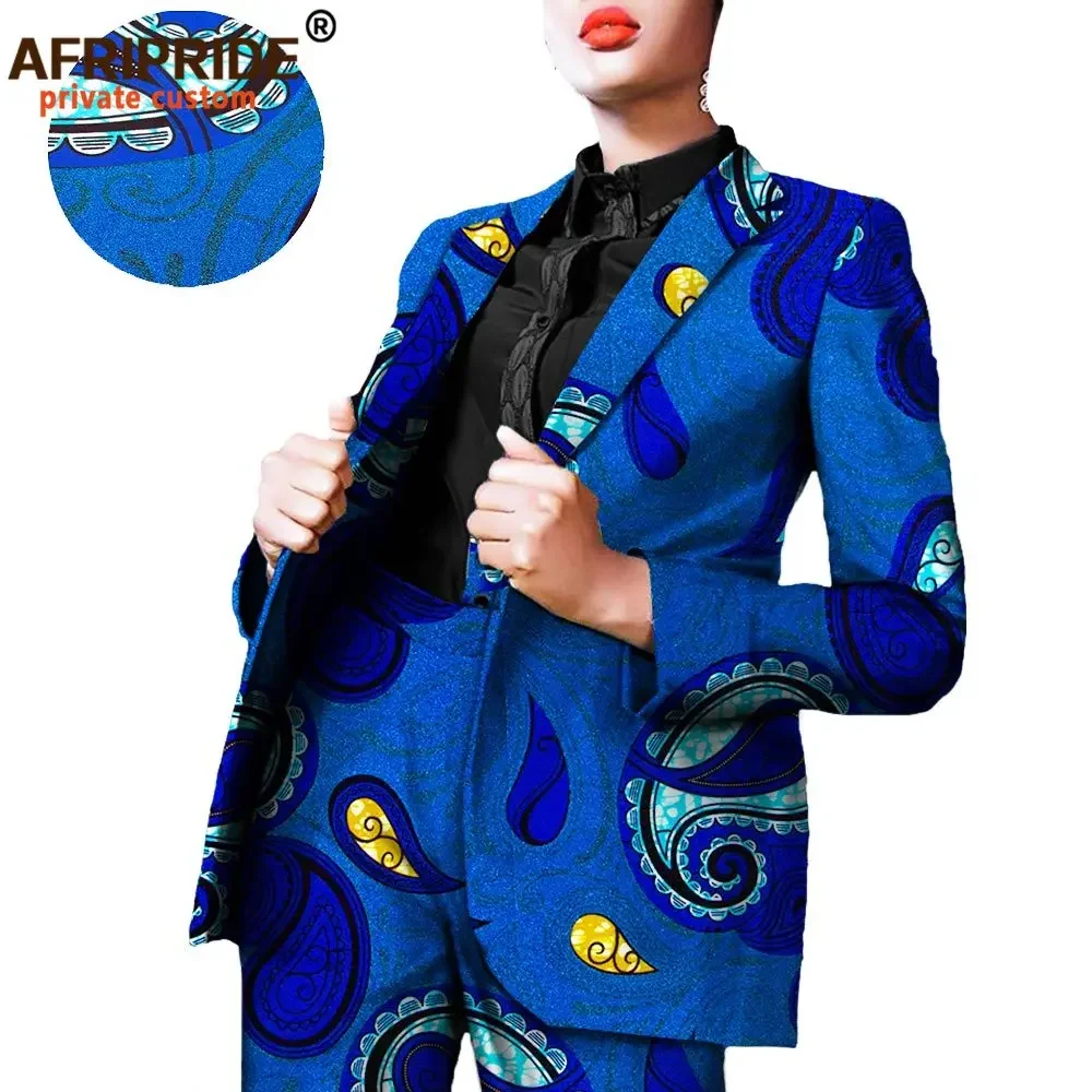 

African Suit for Women Dashiki Coats and Print Pants 2 Piece Set Dashiiki Outfits Long Jacket Ankara Clothes Formal Lady A722662