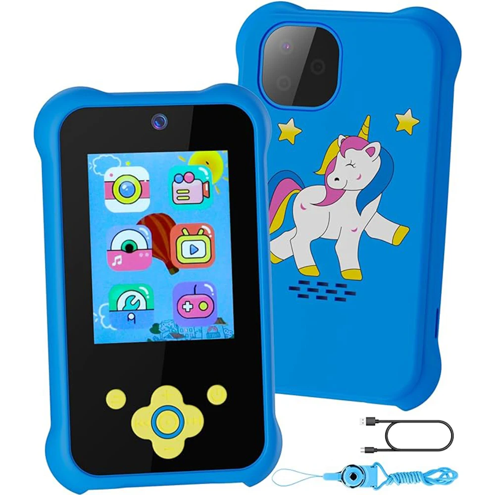 Kids Smart Toy Phone Dual Camera Digital Baby Phone 1080P Music Player Game Learning Gift for Age 3-8 Brithday Christmas Gifts