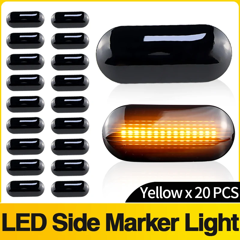 20Pcs Canbus Amber LED Side Indicator Marker Signal Light Sequential Flashing Lamp For Ford C-Max Focus MK2 Fusion Fiesta Galaxy