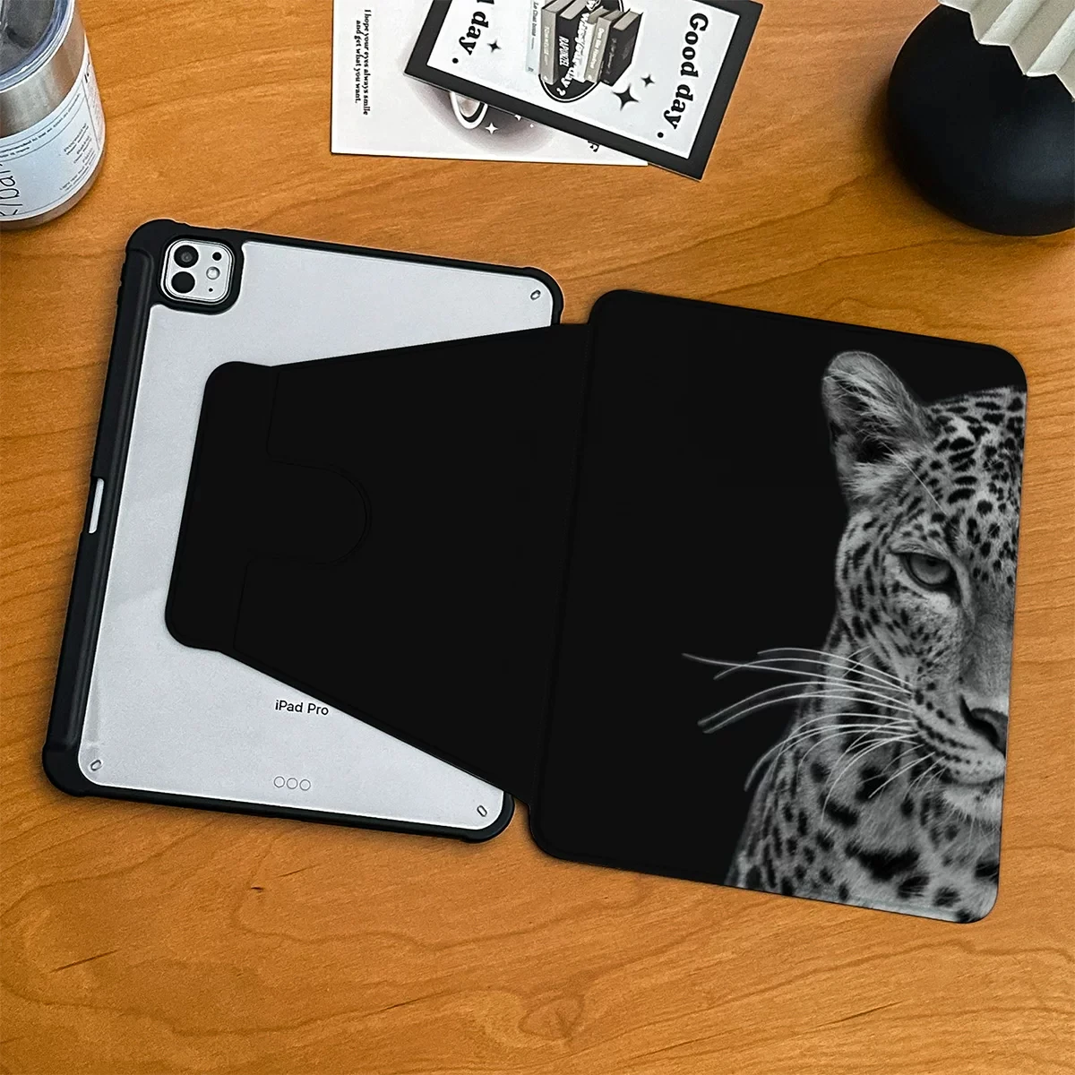Cheetah Dark Leopard Print Tablet Cover For iPad Pro 13 11th M5 M4 12.9 A16 8 7 9th 10th Air 11 M2 M3 MINI Anti-fall Rotate Case