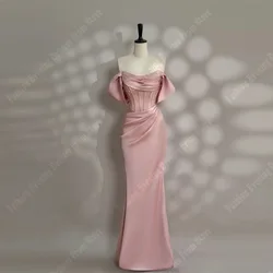 2025 Popular New Pink Women's Mermaid Modern Evening Dresses Off Shoulder Customized Prom Gowns Sleeveless Ball Robes De Soirée