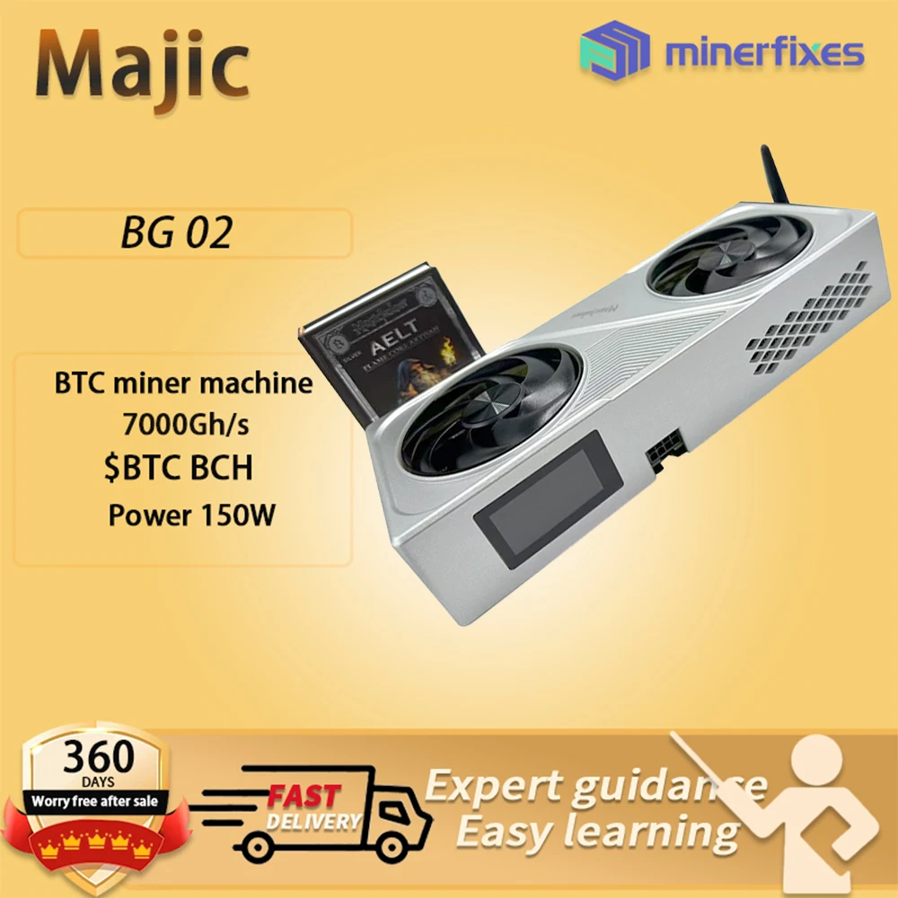 

Майнер Majic BG02 7TH/s Bitcoin Miner BTC BCH BSV Crypto Miners Solo Miners Asic BTC Miner SHA-256 Майнинг-машина 150 Вт