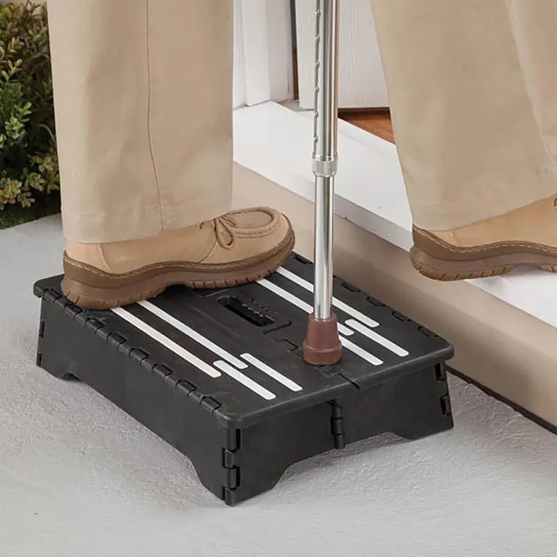Anti-Slip Folding Step Stool Portable Footrest for Elderly Car Assist Thick PP Plastic Lightweight Compact Sturdy Small Stool