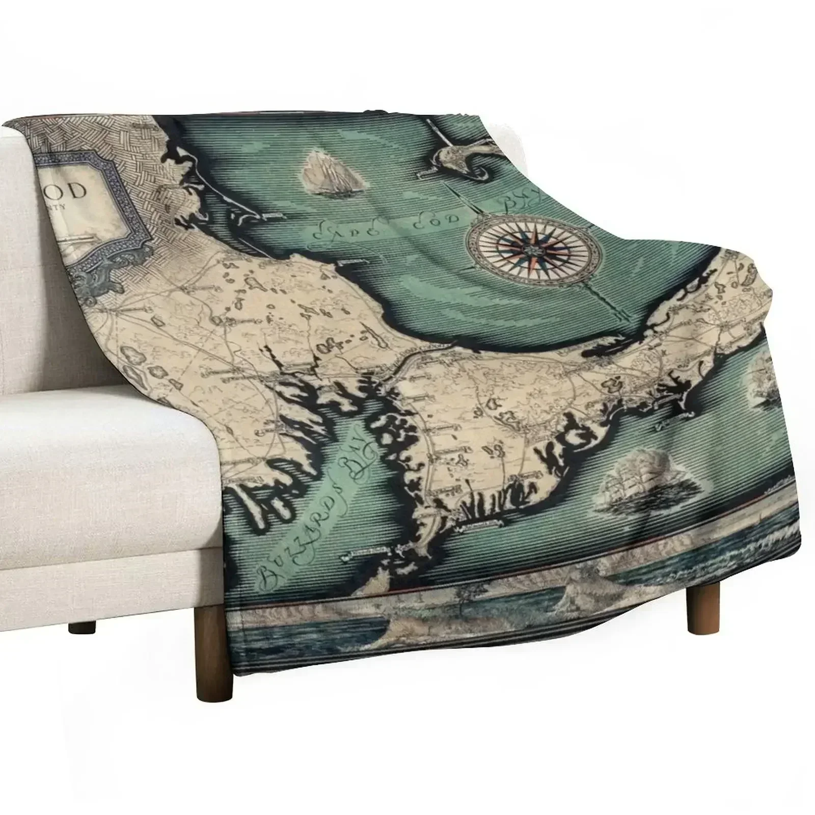 1931 Vintage Map. Cape Cod : Barnstable County Massachusetts Throw Blanket Decorative Beds Luxury halloween Softest Blankets