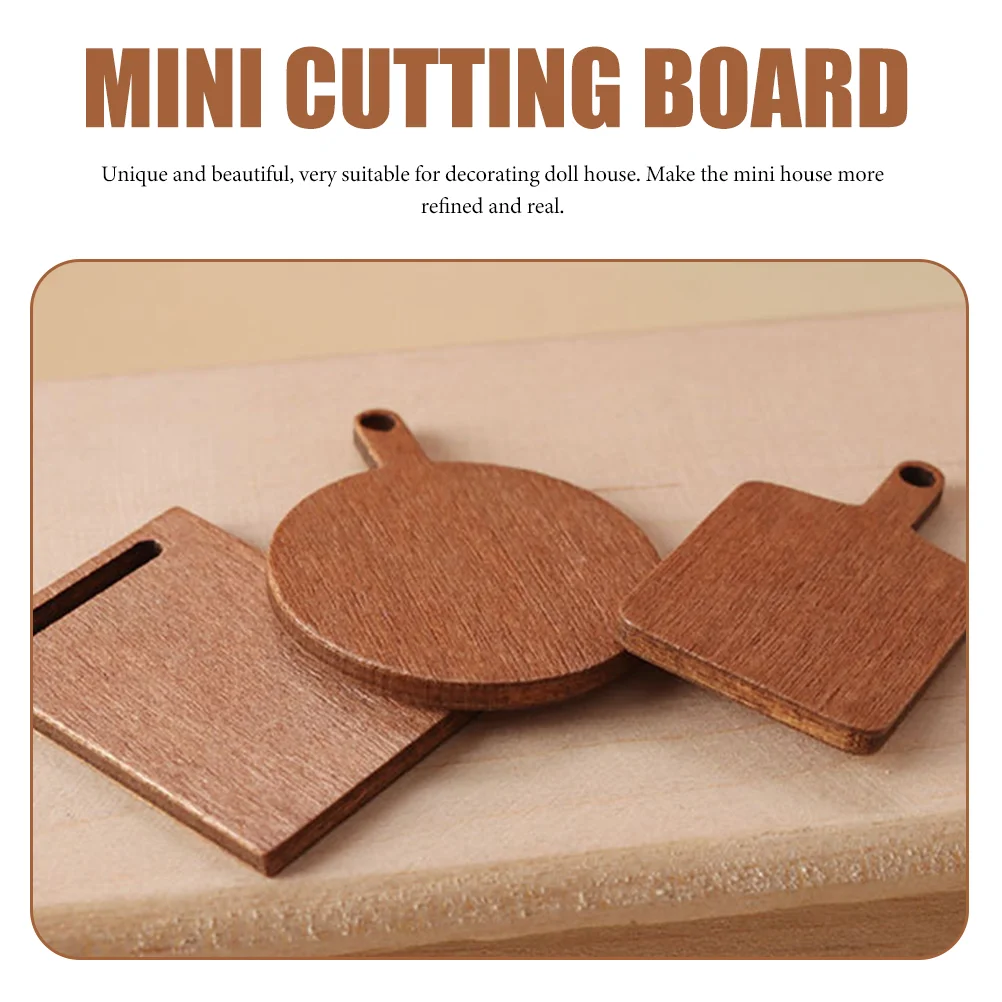 2-pack accessoires Mini snijplank Model Charcuterie Miniatuur houten speelgoed Tiny