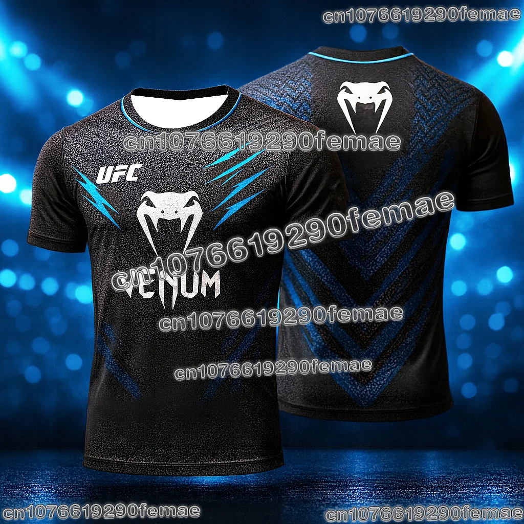 الصيف الرجال UFC ثلاثية الأبعاد مطبوعة التدريب تي شيرت قصير الأكمام ملابس رياضية مريحة عادية س الرقبة للملاكمة MMA الصالة الرياضية تجريب