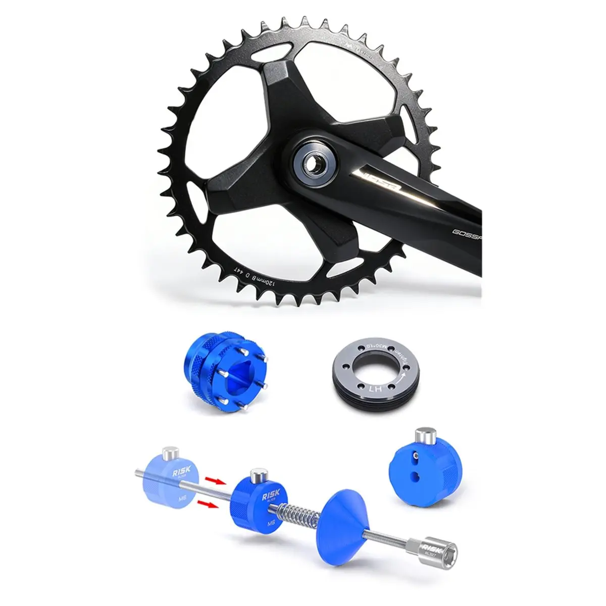 RISK Bicycle Crank Cover Removal Tool 6Bolt Disc Cover Install A Crank Cap Removal equipment Metal
