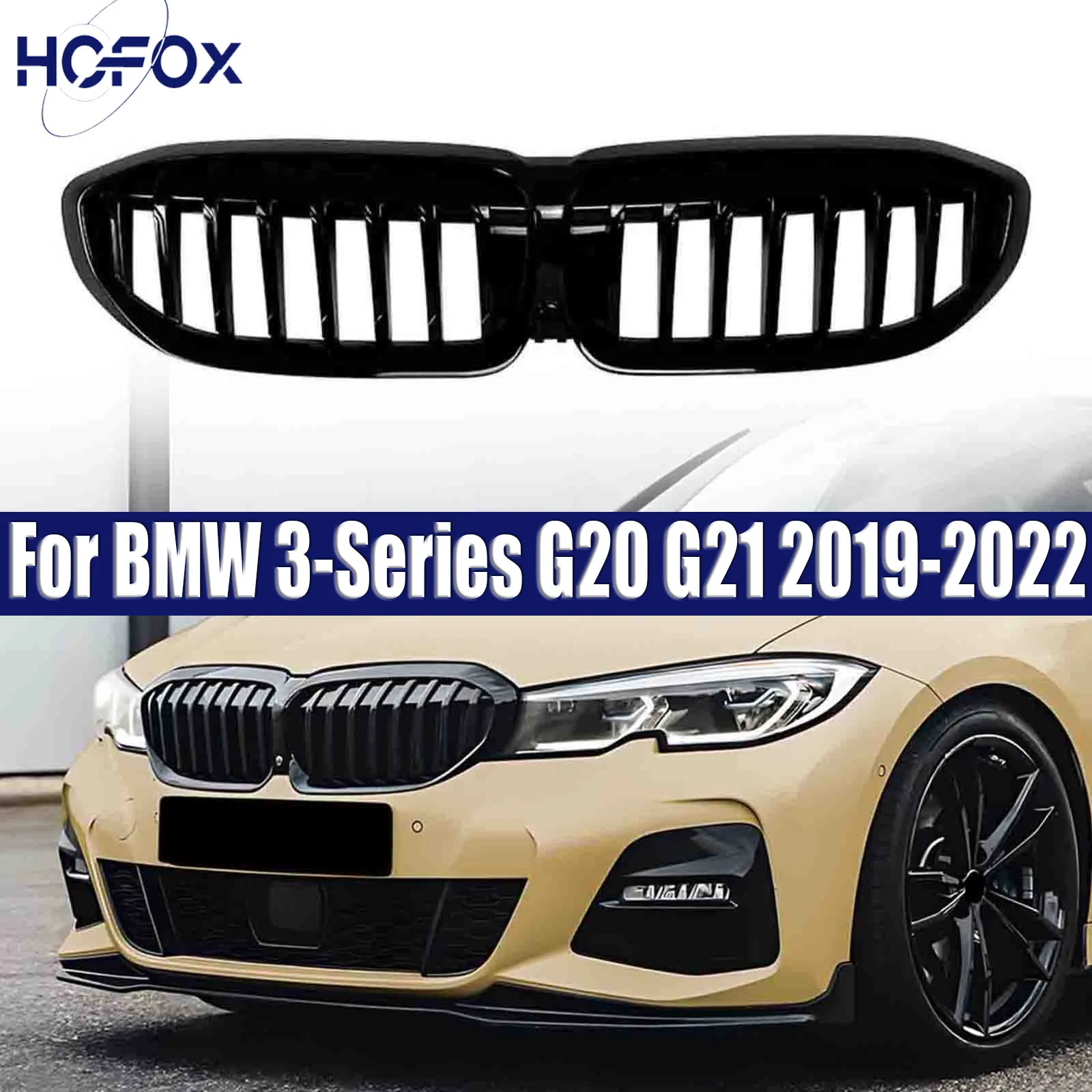 

Front Kidney Grille Racing Grill Upper Bumper Radiator Hood Mesh Grid For BMW 3-Series G20 G21 2019-2022