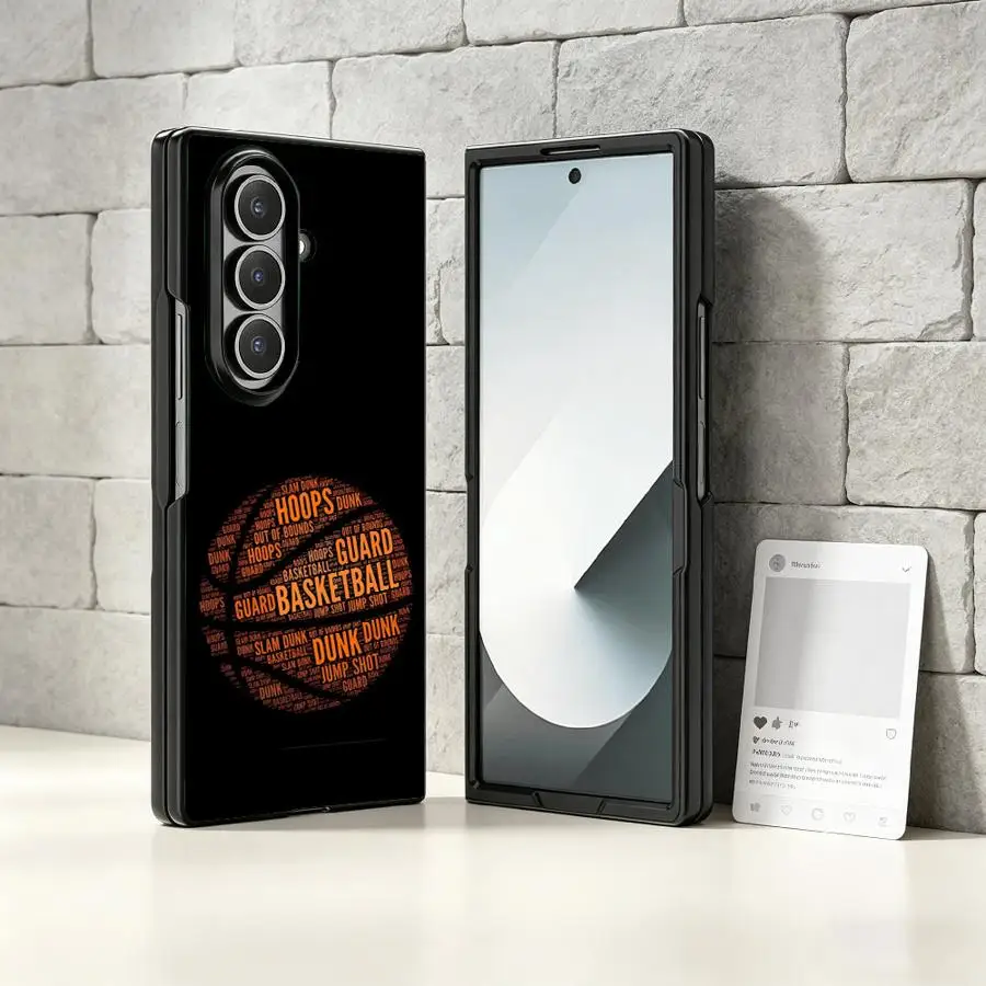 Phone Cover Case for Samsung Galaxy Z Fold 7 6 5 4 3 Z Flip 7 6 5 4 3 Basketball Numbers