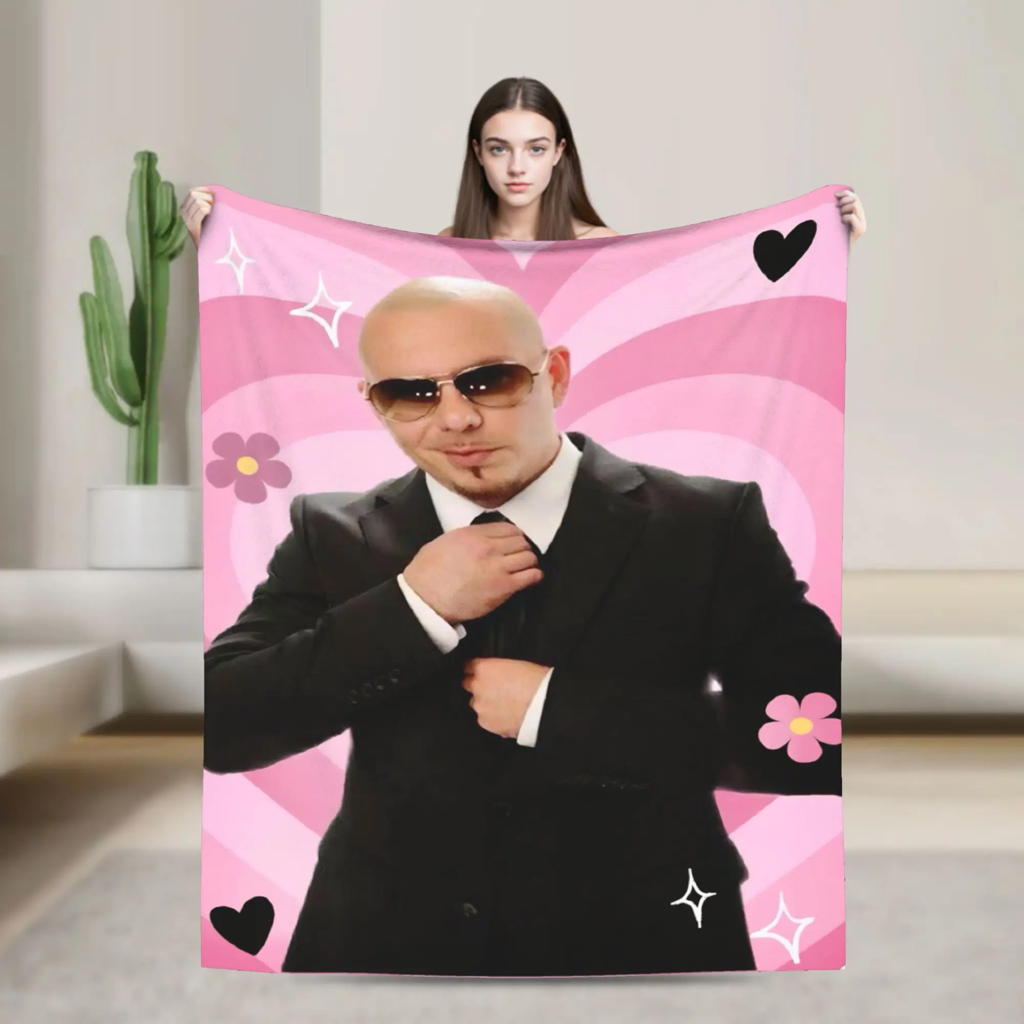 Singer Pitbull Tour 2026 Blanket Super Soft Cozy  Throw Blankets for Bed 50x60 Inch Multiple Sizes Bedspread