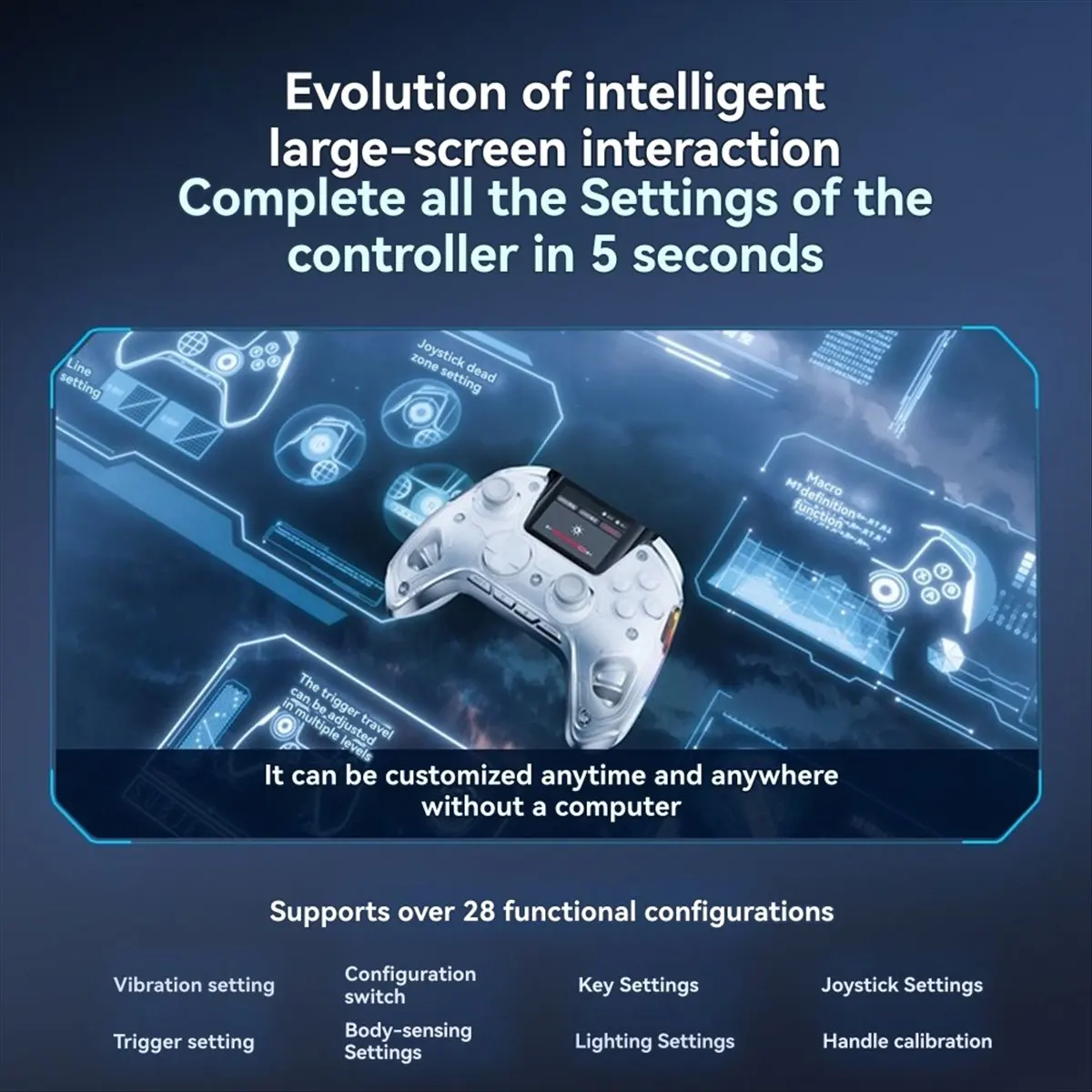 ■★New Arrival Fashion  V2 Smart Wireless Gamepad Bluetooth Joystick Controller 2-Inch Screen for /Switch PC/Steam Mobile Games