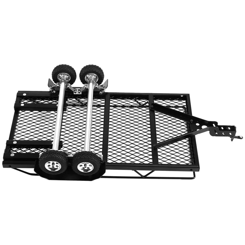 ABXE-Metal Trailer For RC Car Crawler Axial SCX24 Jeep-Gladiator TRX4M